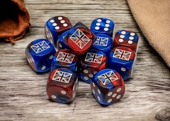 Great Britain War Dice Gemini Blue-Red/white 16mm d6 Dice Block (12 dice) - CHX29064